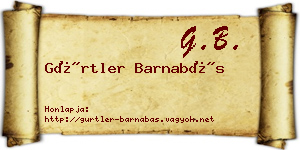 Gürtler Barnabás névjegykártya