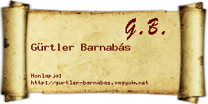 Gürtler Barnabás névjegykártya